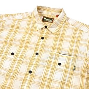 Howler Brothers Aransas Short Sleeve Shirt Yellow Plaid Mens Medium Outdoor